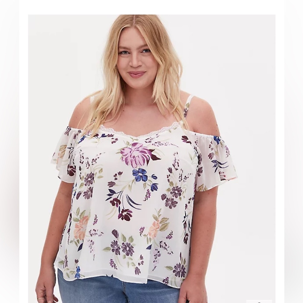 Torrid could shoulder crinkled blouse